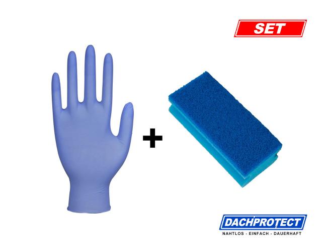 Schwamm inkl. Nitril-Handschuh zum Auftrag von DACHPROTECT EPDM Aktivierung (Nachbestellung)